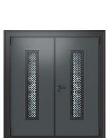 Дверь TermoWood Collori RAL 7043, Collori Слоновая кость вид снаружи