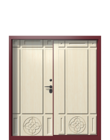 Дверь Termo Woodline Темно-красный, Decoline Ванильный дуб вид внутри