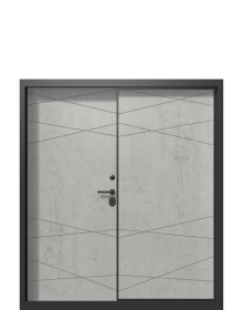 Дверь Termo RAL 3005,  Decoline Бетон светлый вид внутри