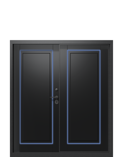 Входная дверь в коттедж с подсветкой TermoPlus Del Mare, Черный матовый