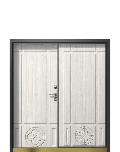 Дверь в коттедж TermoWood, Woodline Темно-синий, Woodline Белая эмаль