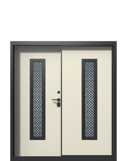 Дверь в коттедж TermoWood, Collori RAL 7043, Collori Слоновая кость