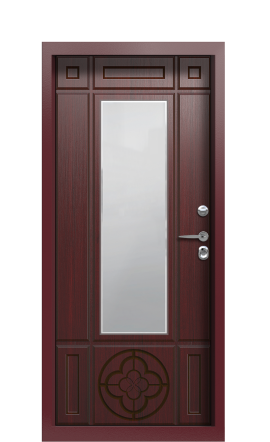 Дверь TermoPlus Ral 3005 Woodline Темно-красный 2688