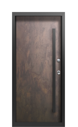 Входная дверь в коттедж с подсветкой TermoWood Ral 9003, Марсианский камень