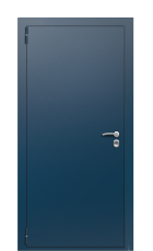 Дверь TermoPlus Woodline Темно-синяя Del Mare левая вид снаружи