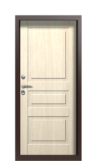 Дверь Termo Decoline Ванильный дуб Левая Tobacco вид внутри