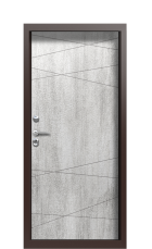 Дверь Termo Decoline Джут L004 Джут белый L001 Tobacco левая 1000 вид внутри