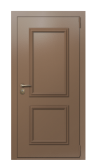 Дверь TermoPlus Ral 8025 Дымчатое Дерево 491 вид снаружи