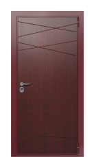 Дверь TermoWood Ral 3005 Woodline Темно-красный  2576 вид снаружи