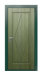 Дверь TermoWood Ral 6005 Белая эмаль 1283 вид снаружи