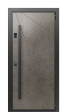 Дверь TermoWood Decoline Бетон темный, Terma Лен маренго вид снаружи