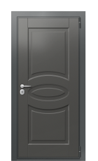 Дверь TermoWood Ral 7043 Grey matt 1394 вид снаружи