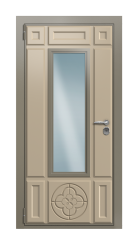 Дверь TermoWood Ral 7006 Ral 1019 773 вид снаружи