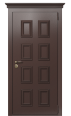 Дверь TermoPlus Ral 8025 белое дерево 495 вид снаружи