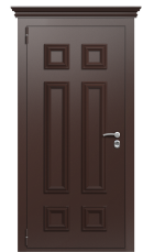 Дверь TermoPlus Decoline Premium Бронзовая лиственница F005 Багет F005 Tobacco левая 880 вид снаружи