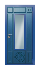 Дверь TermoWood Ral 5005 Тёмно Синяя 222 вид снаружи