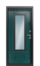 Дверь Termo Collori Зеленое сукно Vesuvio Карниз вид внутри