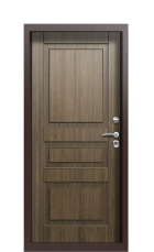 Дверь Termo Woodline палисандр tobacco, хром вид внутри