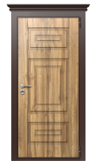 Дверь TermoWood Decoline Греческий платан B004 Грецкий орех B003 Tobacco Карниз правая 950 вид снаружи