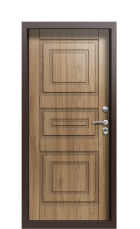 Дверь Termo Decoline Греческий платан B004 Грецкий орех B003 Tobacco Карниз правая 950 вид внутри