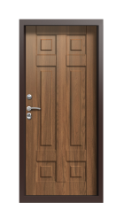 Дверь Termo Decoline Premium Бронзовая лиственница F005 Багет F005 Tobacco левая 880 вид внутри