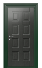 Дверь TermoWood Patina Графитовое дерево 1330 вид снаружи