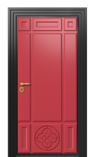 Дверь TermoWood Ral 9005 Ral 3013 783 вид снаружи