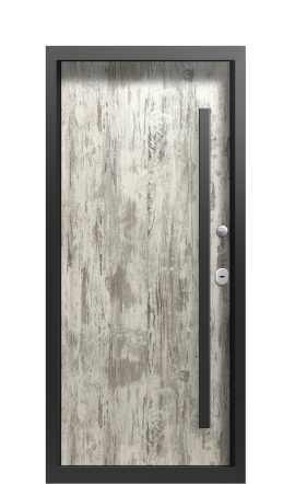 Входная дверь в коттедж с подсветкой TermoWood Зеленое сукно, Дуб винтаж