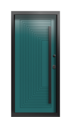 Дверь Termo RAL 9005, Collori Зеленое сукно вид внутри