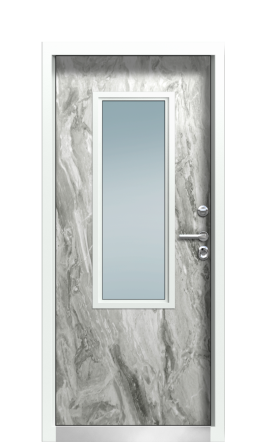 Дверь TermoPlus Ral 9005 Белый Мрамор 193