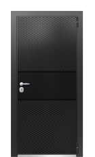 Дверь TermoWood Vesivio Ral 9005 731 вид снаружи