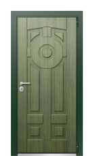 Дверь TermoWood Patina Тёмон Зелёное 315 вид снаружи