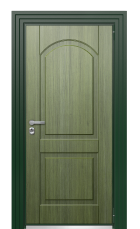 Дверь TermoWood Patina Тёмно Зелёное 423 вид снаружи