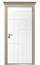 Дверь TermoWood Ral 1019 Ral 9003 600 вид снаружи