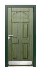 Дверь TermoWood Patina Тёмон Зелёное 316 вид снаружи