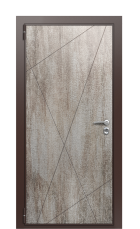 Дверь TermoWood Decoline Джут L004 Джут белый L001 Tobacco левая 1000 вид снаружи