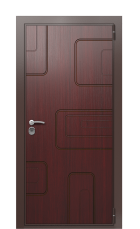 Дверь TermoWood Ral 8017 Темно-красный 1171 вид снаружи