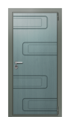 Дверь TermoWood Ral 7009 Серый Туман 1264 вид снаружи