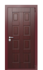 Дверь TermoWood Ral 3005 Тёмно красный 308 вид снаружи