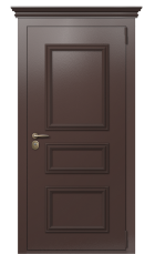 Дверь TermoPlus Ral 8025 белое дерево 496 вид снаружи