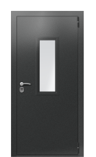 Дверь TermoPlus Silver Черный гранит 1433 вид снаружи