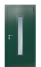 Дверь TermoPlus Ral 6005 Коньячный дуб 1435 вид снаружи