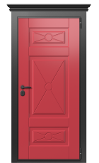 Дверь TermoWood Collori RAL 3031C004 Collori RAL 1019 C001 вид снаружи