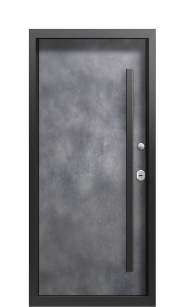 Входная дверь в коттедж с подсветкой TermoWood Ral 9005, Лунный камень