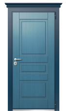 Дверь TermoWood Del Mare Сине голубая 137 вид снаружи