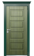Дверь TermoWood Ral 6005 Тёмно зелёное 649 вид снаружи