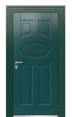 Дверь TermoWood Ral 6005 Зелёное Сукно 651 вид снаружи