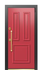 Дверь TermoWood RAL 3031, Белое дерево вид снаружи