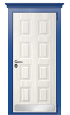 Дверь TermoWood Ral 5005 Слоновая кость 1475 вид снаружи