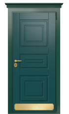 Дверь TermoWood Ral 6005 Графитовое дерево 1474 вид снаружи